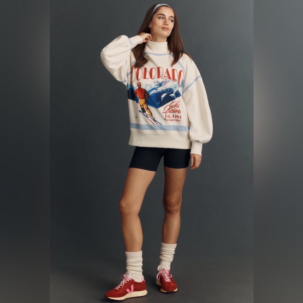 NWT Anthropologie Daily Practice Base Plate Graphic Sweatshirt